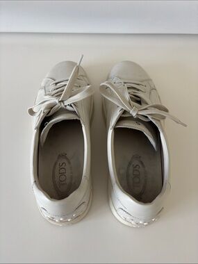 Tod’s | US 11 | White Leather Lace-Up Sneakers